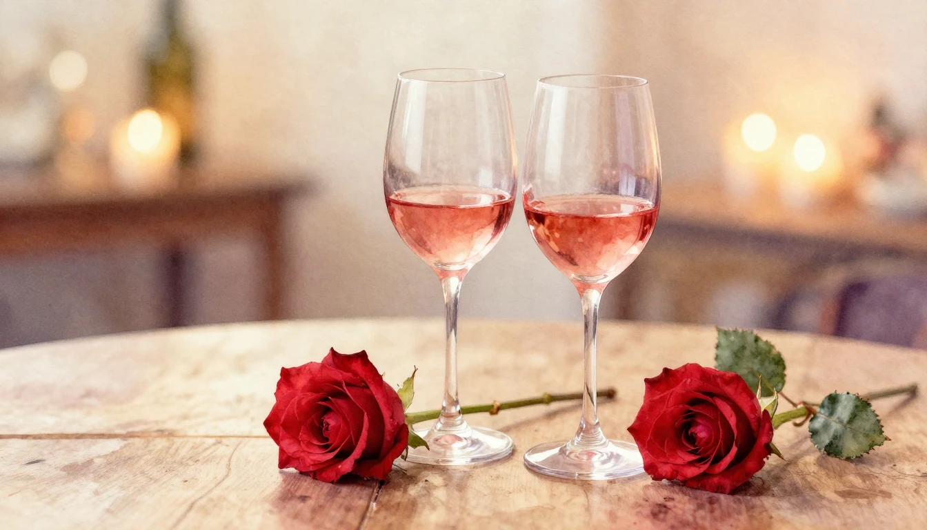 A beautiful watercolor painting of two elegant wine glasses ...