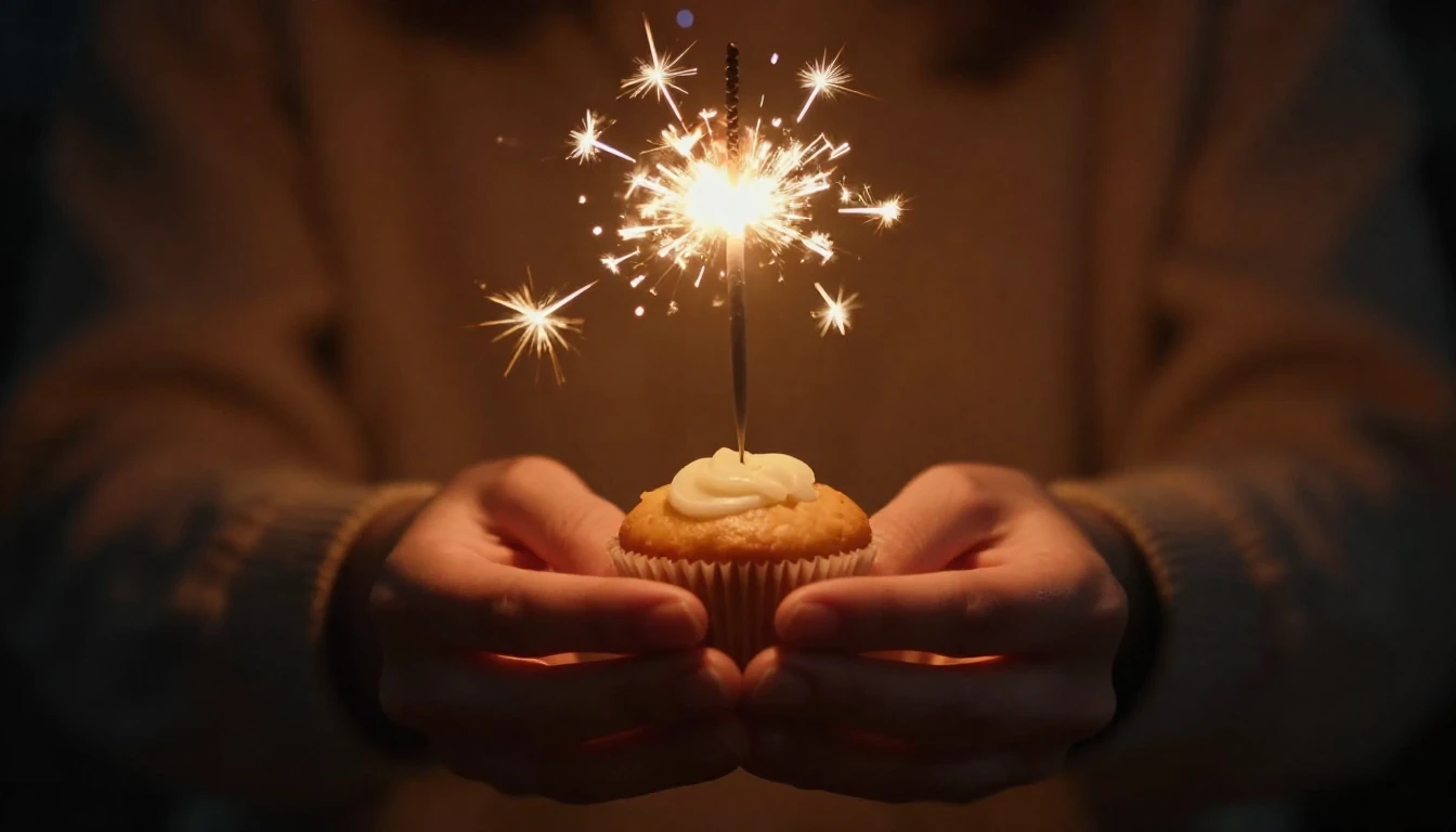 A cinematic close-up shot of two hands gently holding a smal...