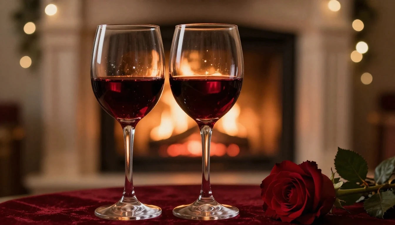 A highly detailed cinematic close-up of a romantic evening s...