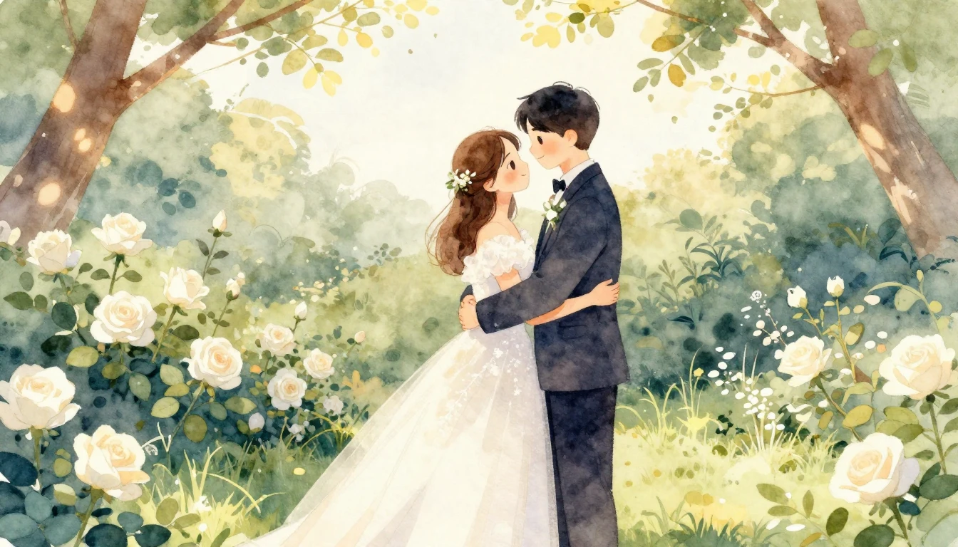 A heartwarming watercolor illustration showing two best frie...