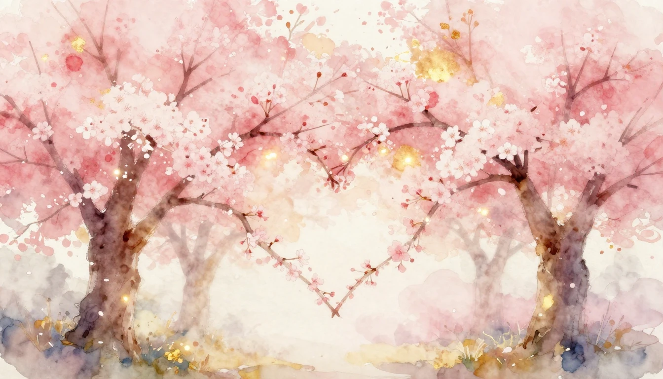 A dreamy and ethereal watercolor painting of two delicate ch...