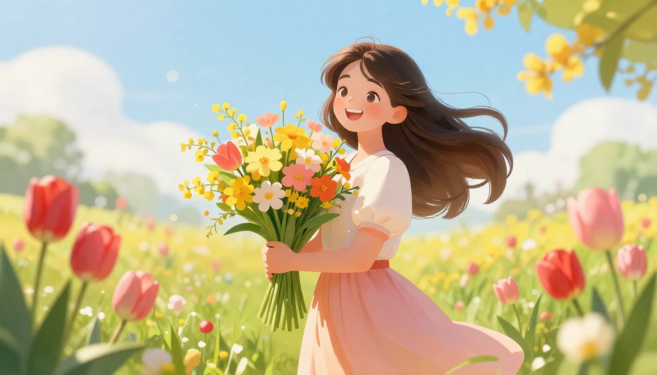 A vibrant and heartwarming digital art illustration celebrat...