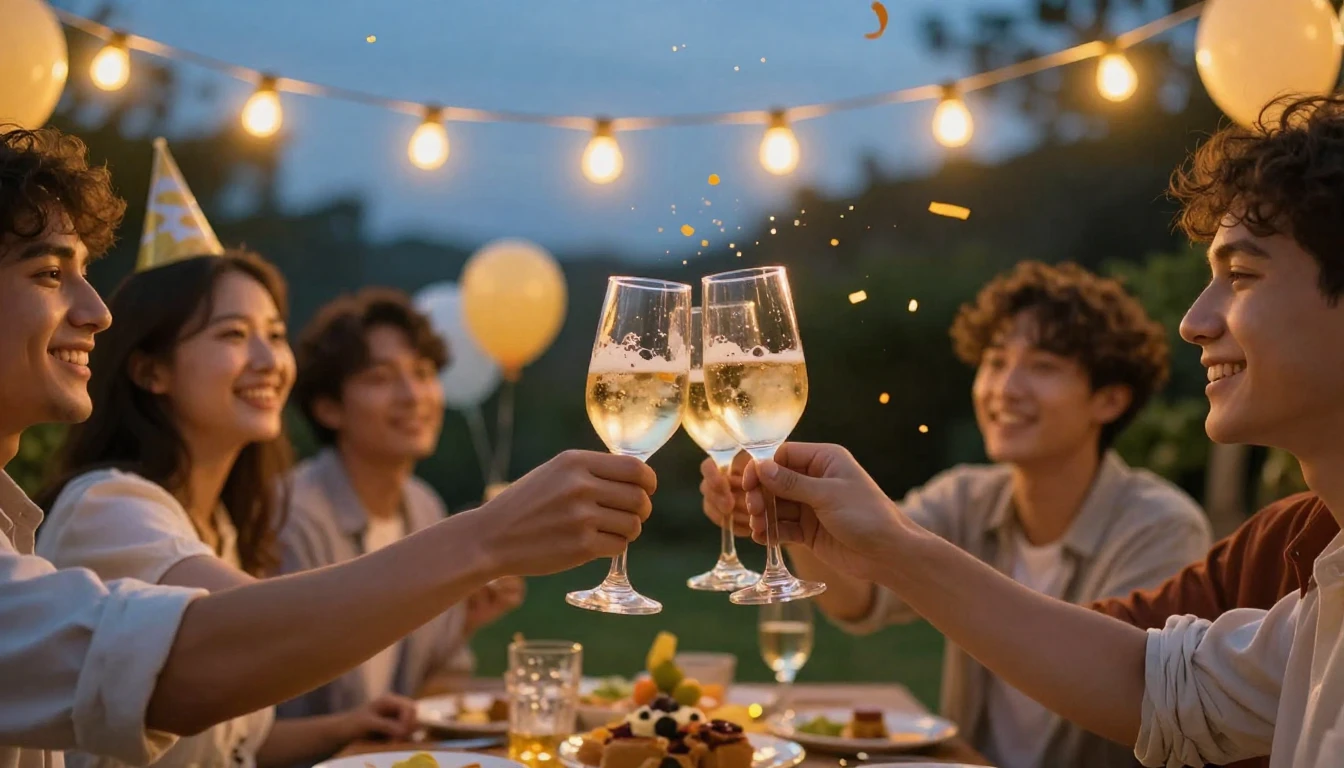 A vibrant and heartwarming scene of a birthday celebration o...