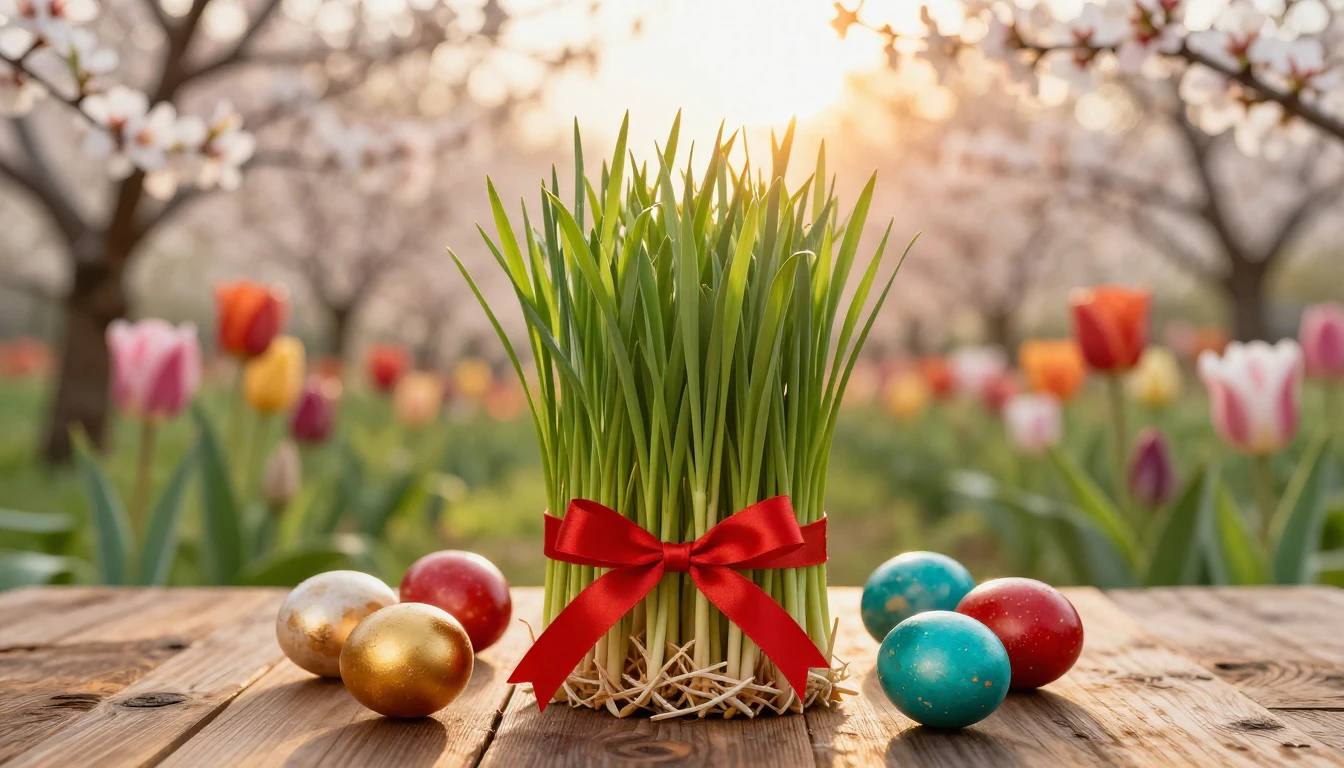 A vibrant scene capturing the essence of the spring equinox....