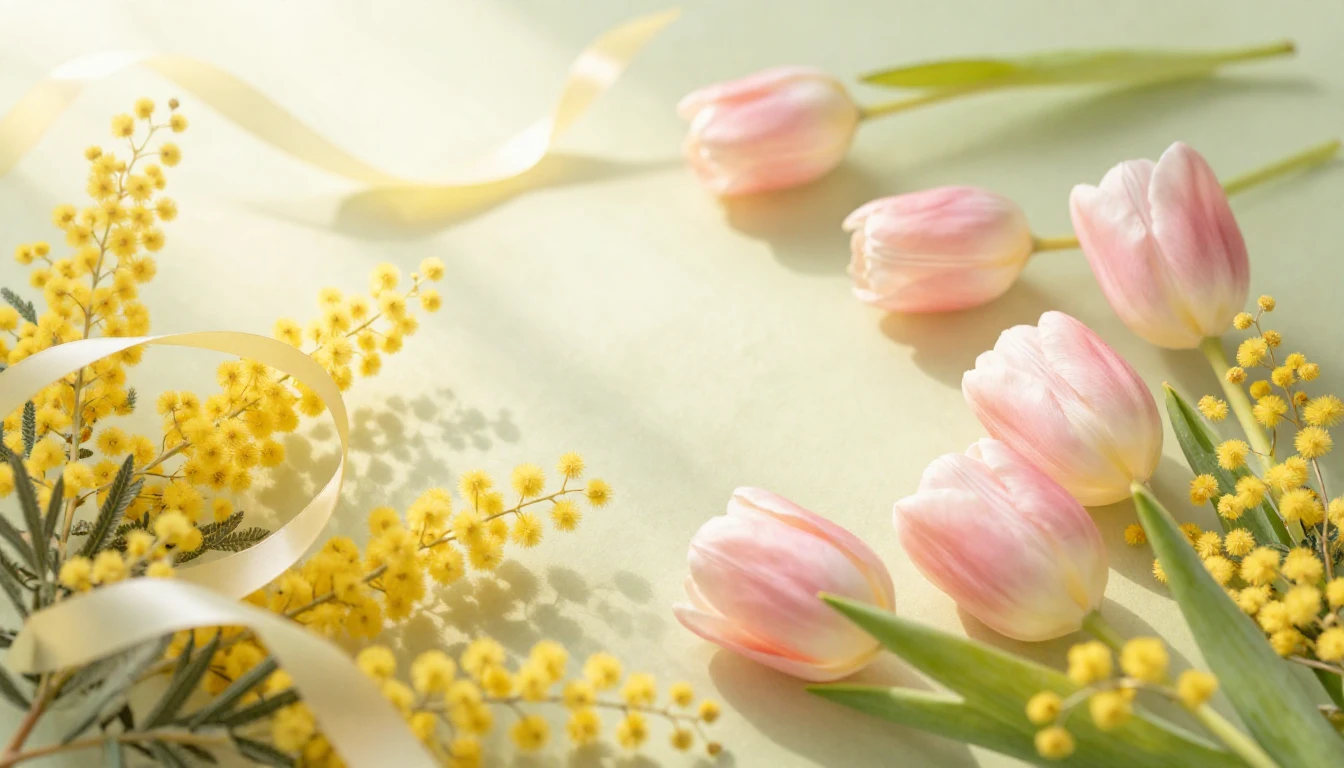 A beautiful composition featuring delicate spring flowers li...
