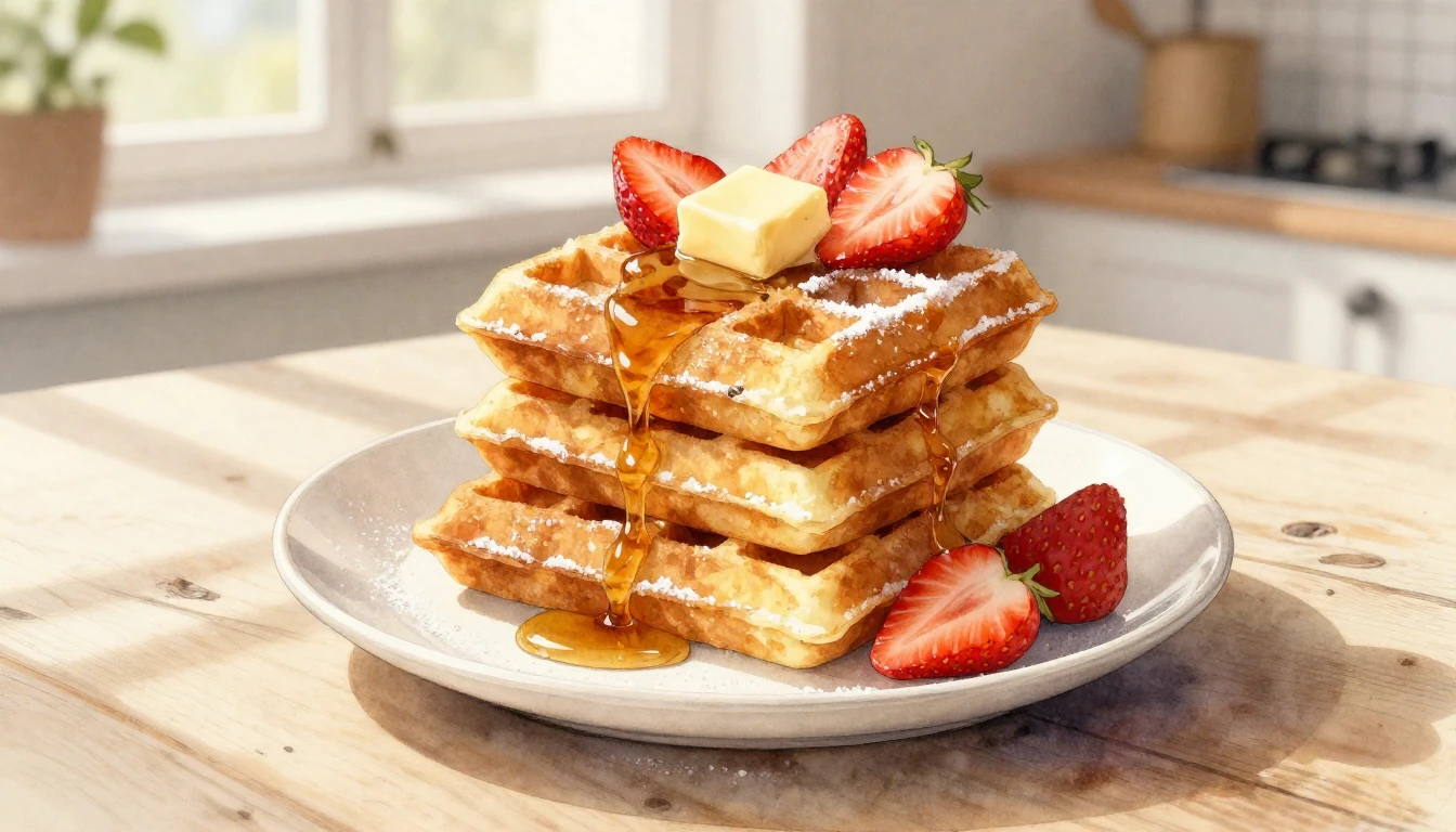 A beautiful watercolor painting of a tall stack of heart-sha...