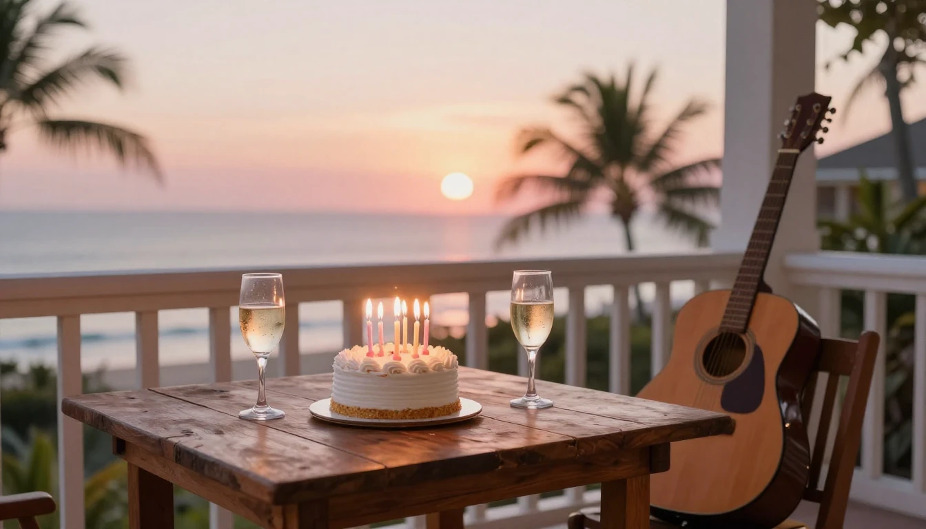 A warm and inviting scene of a small birthday celebration on...