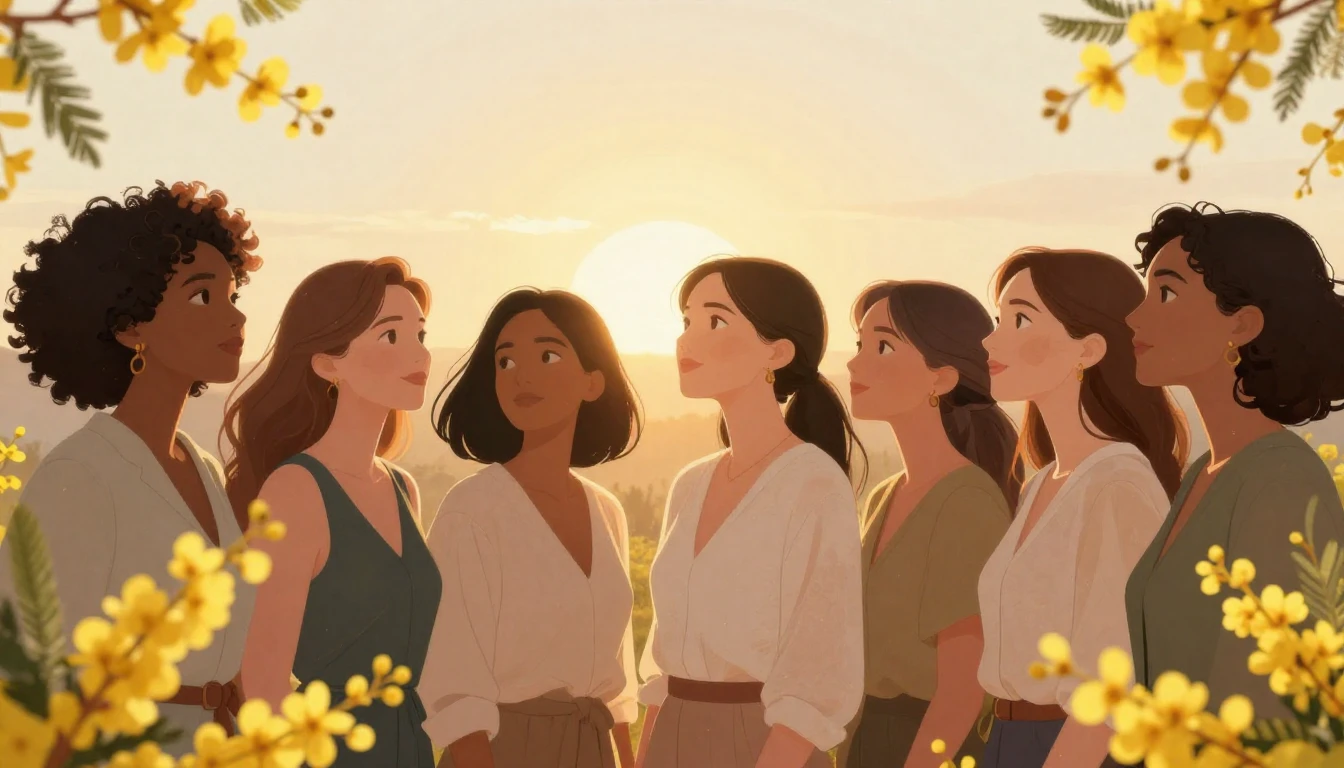 A beautiful, empowering illustration of a diverse group of w...