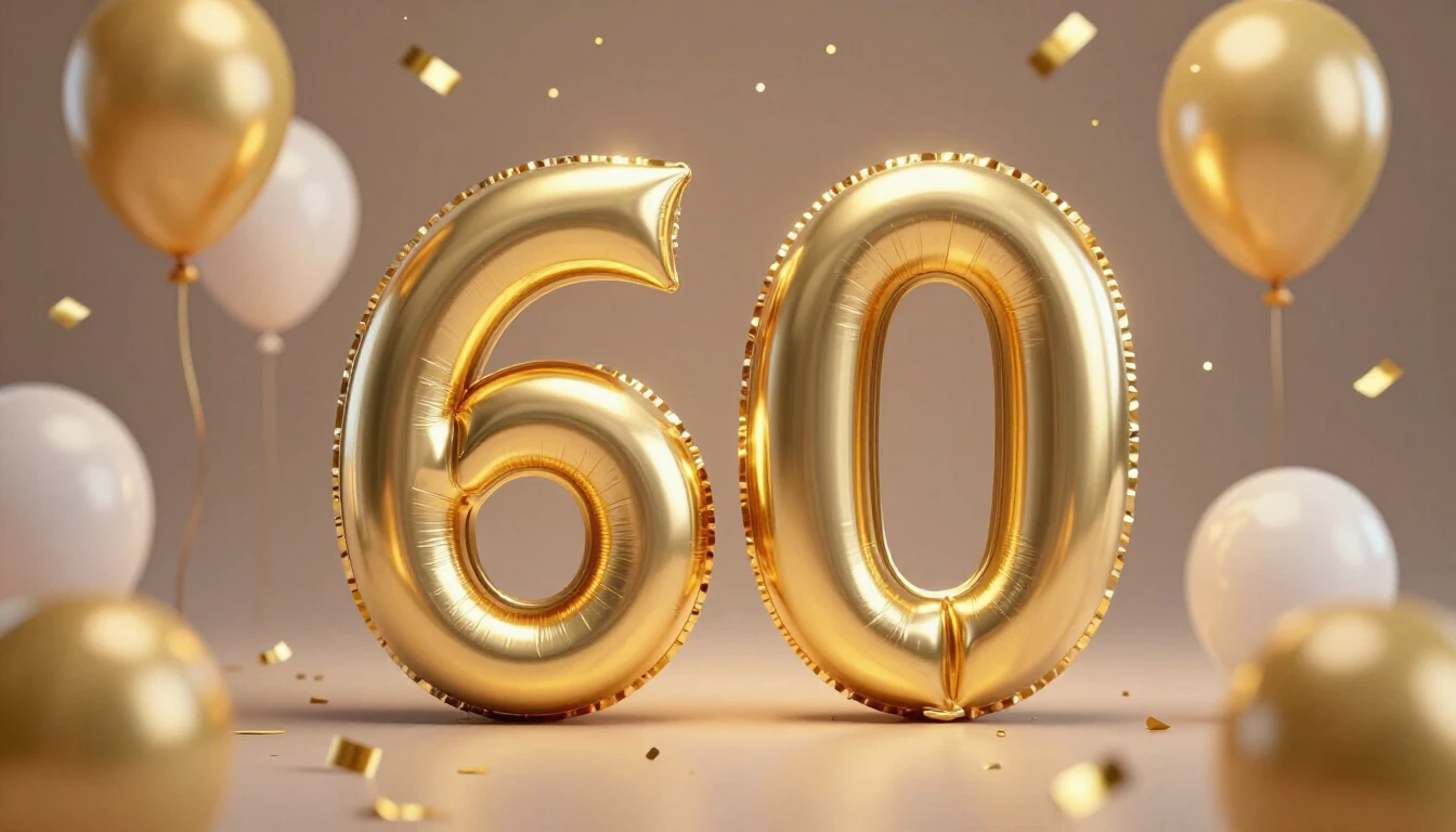 An elegant and festive birthday illustration featuring a lar...