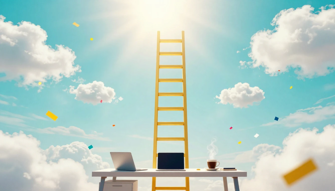 A vibrant and conceptual representation of career success an...