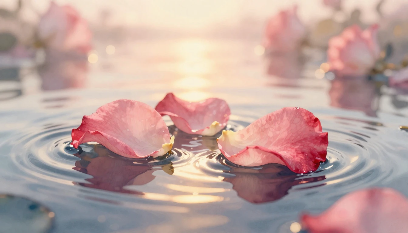 A delicate and ethereal watercolor painting depicting two in...