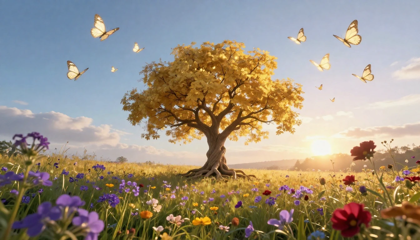 A breathtaking scene representing growth and empowerment. A ...