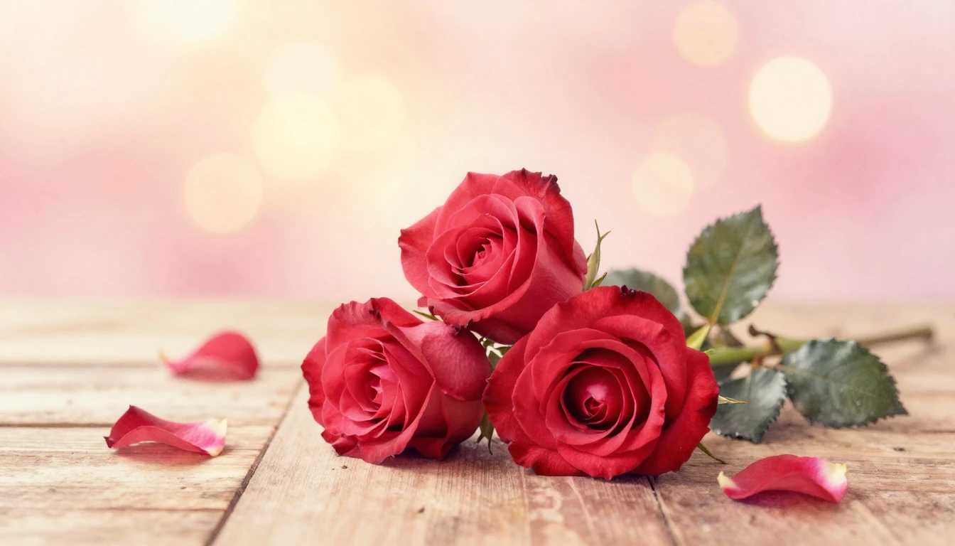 A soft and ethereal watercolor painting of two delicate red ...