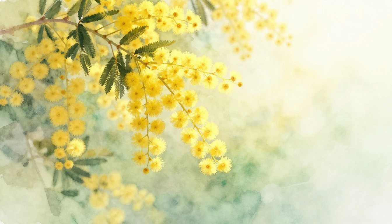 A beautiful and delicate watercolor painting of bright yello...