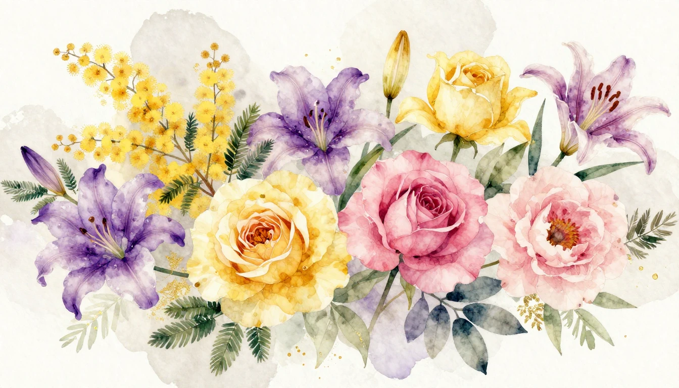 A beautiful and vibrant watercolor painting representing gro...