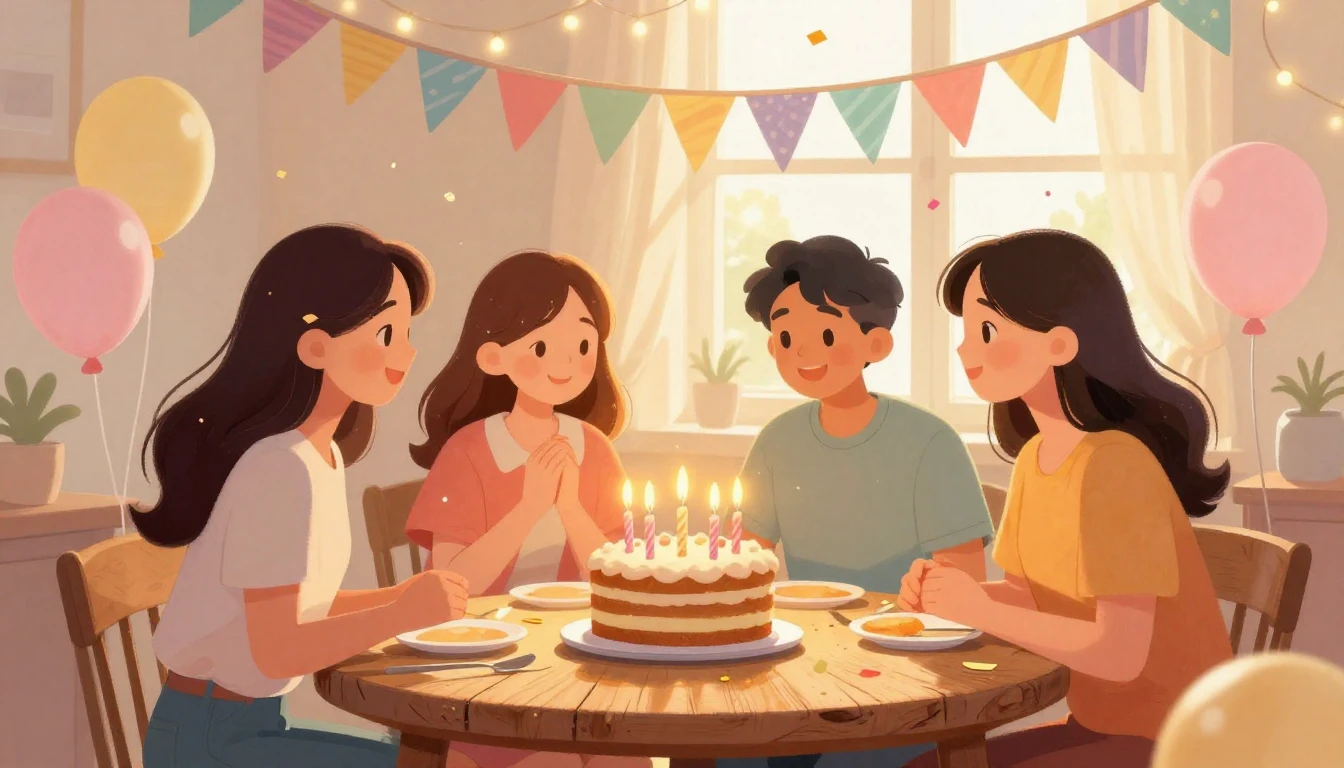 A warm and festive illustration symbolizing friendship and c...