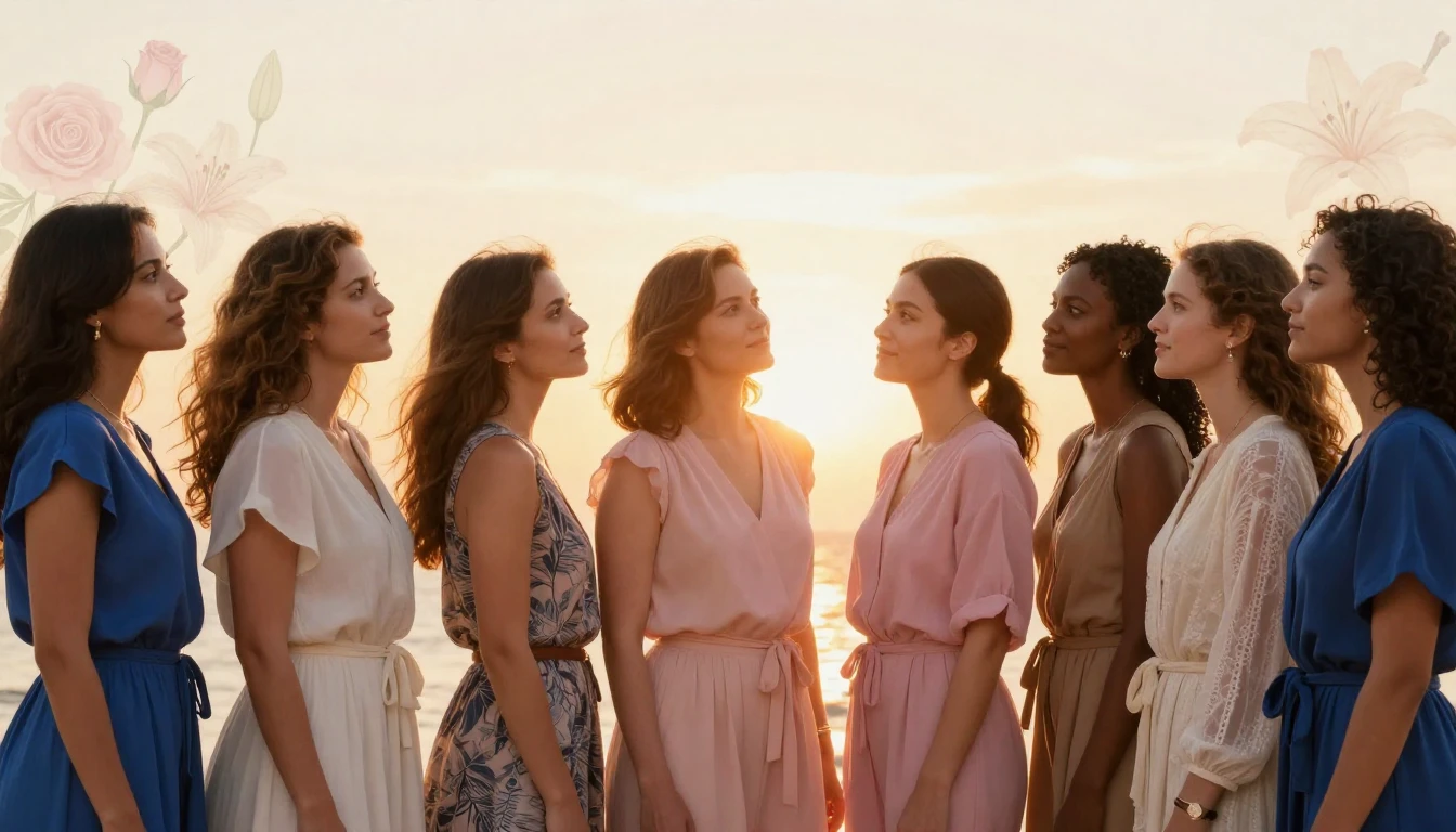 A diverse group of strong, inspiring women standing together...