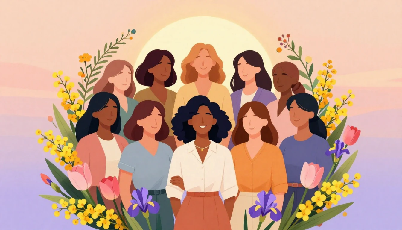 A vibrant and empowering illustration celebrating Internatio...