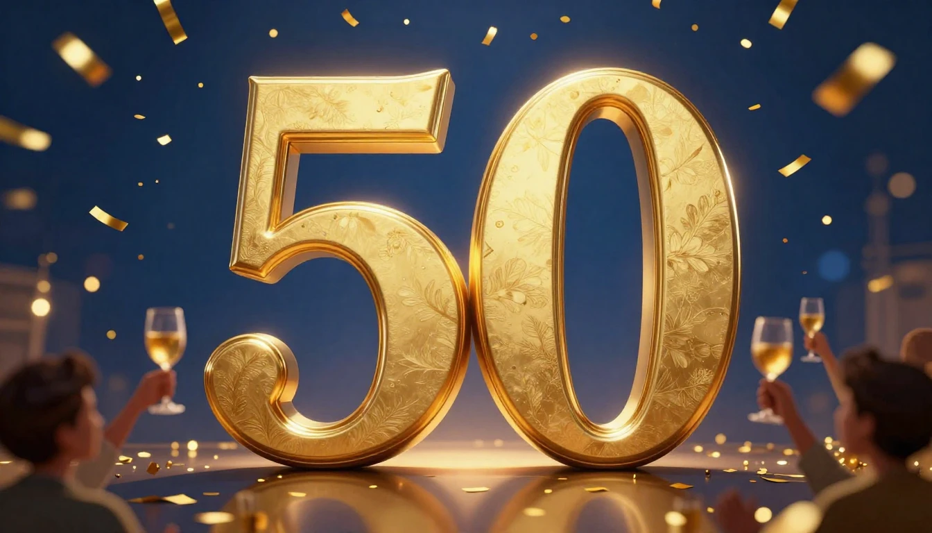 A vibrant and celebratory album cover design featuring a lar...