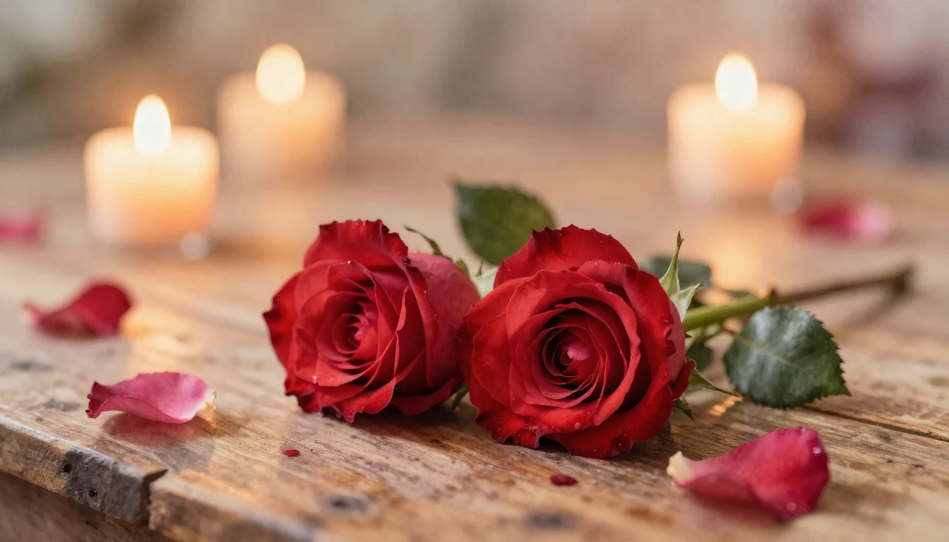 A beautiful watercolor painting of two delicate red roses in...