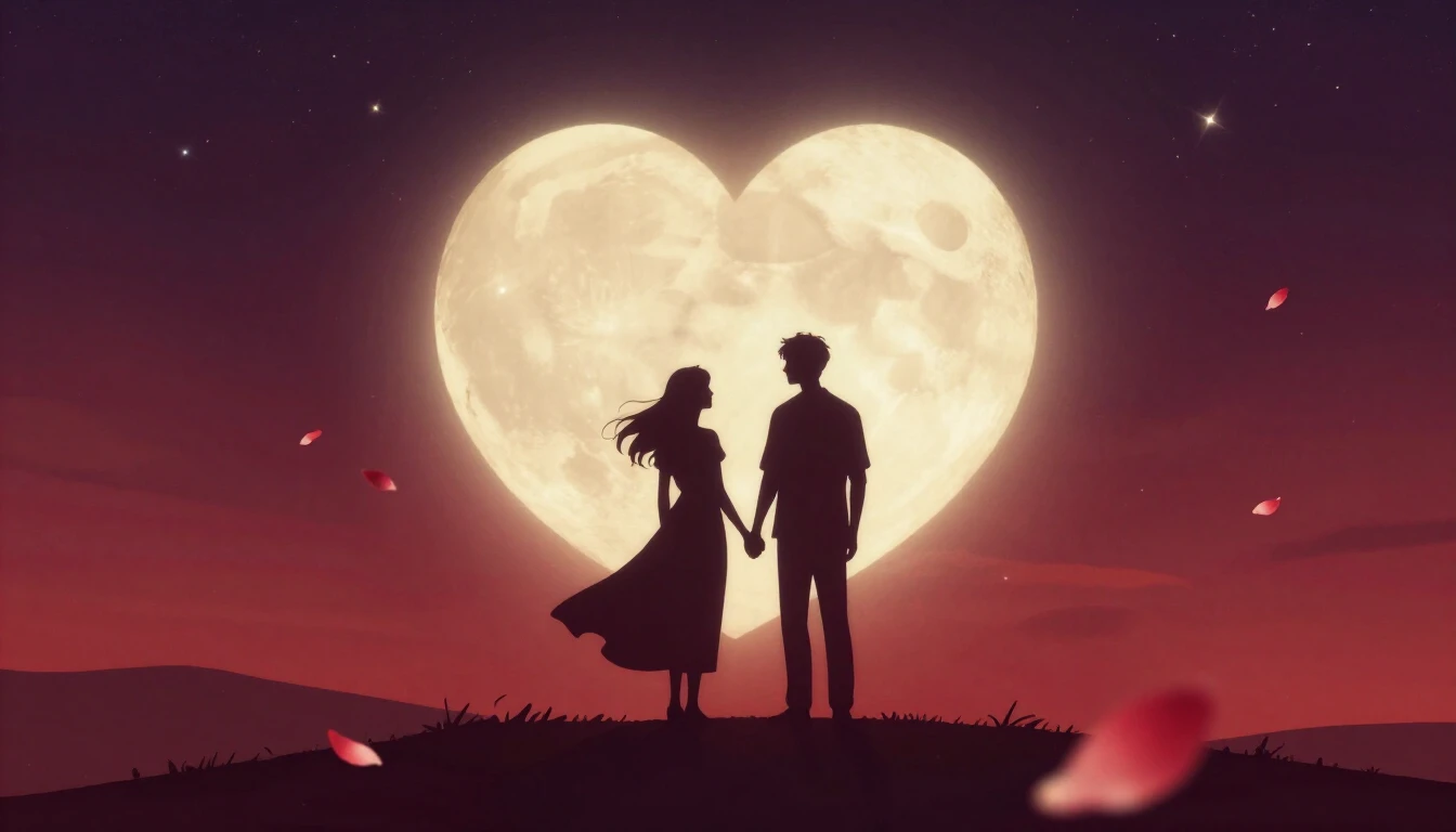 A romantic and dreamy illustration for a music album cover. ...