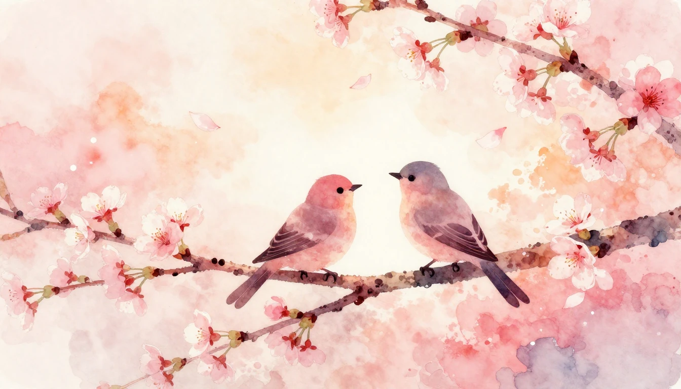 A beautiful watercolor painting depicting two stylized silho...