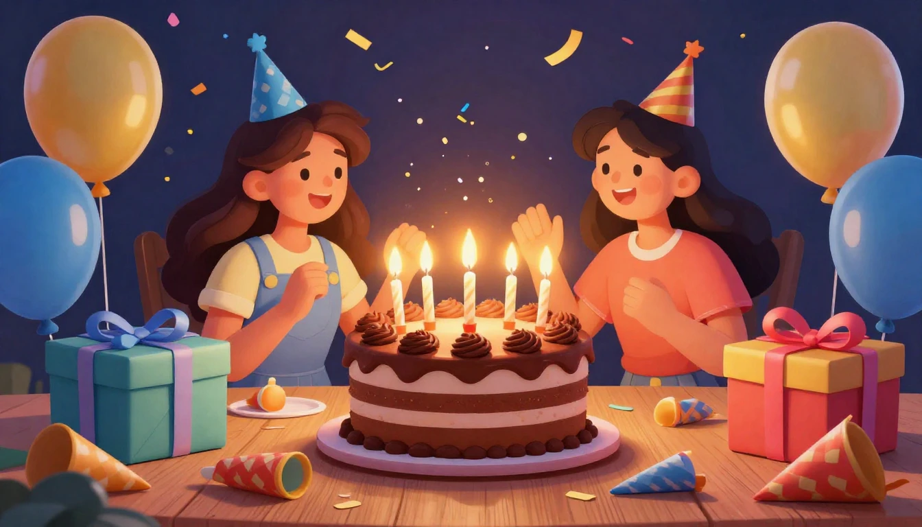 A vibrant and festive digital art illustration depicting a j...