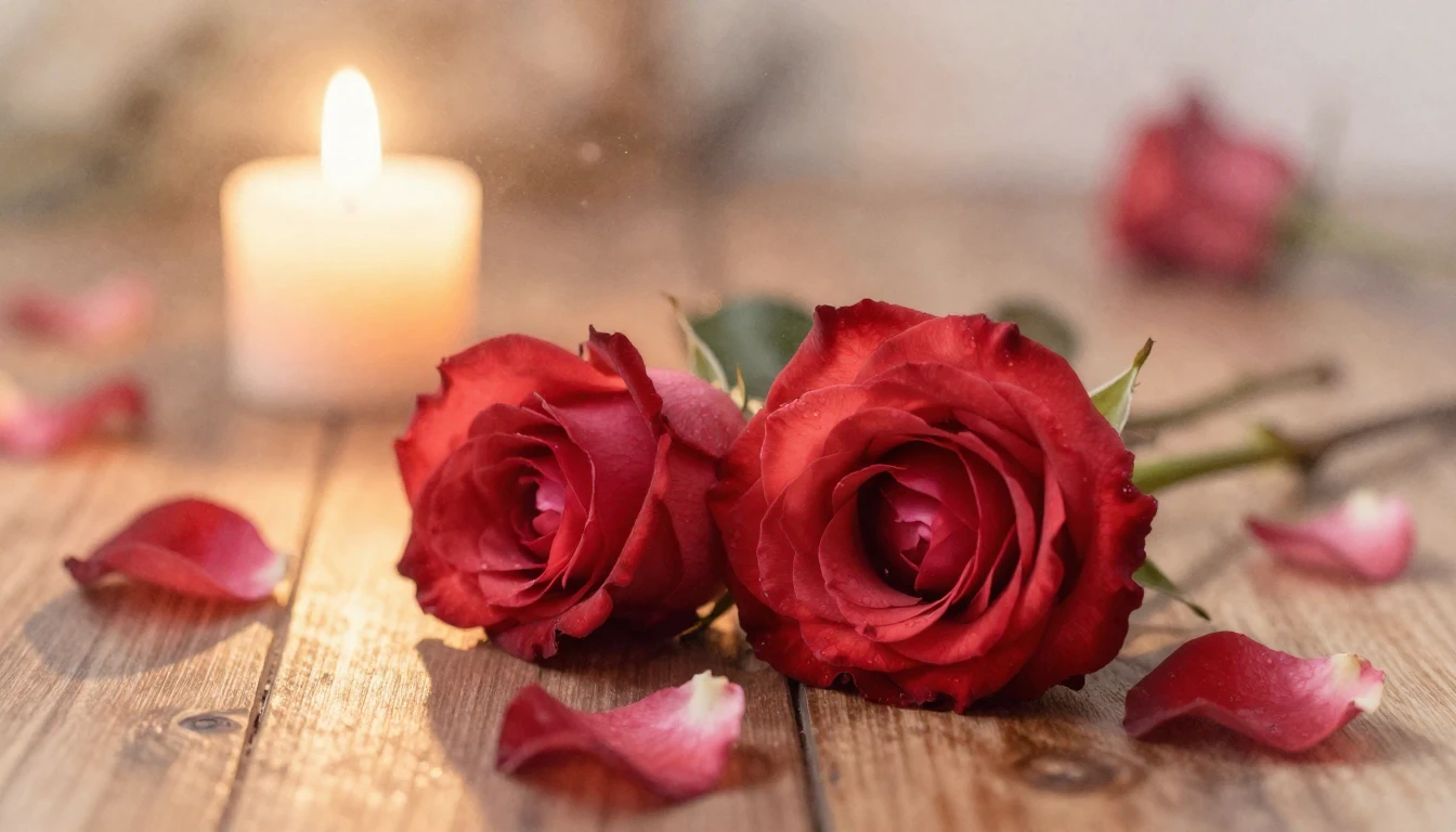 A dreamy and ethereal watercolor painting of two delicate re...