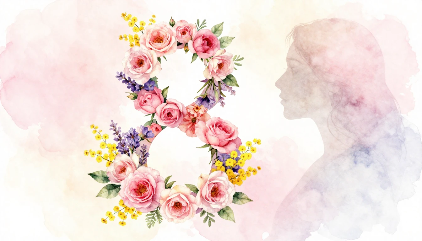 A beautiful, soft watercolor painting celebrating Internatio...