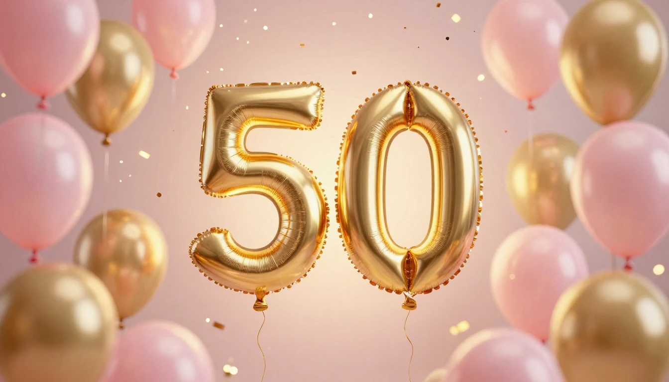 A festive and elegant birthday celebration concept art. A la...