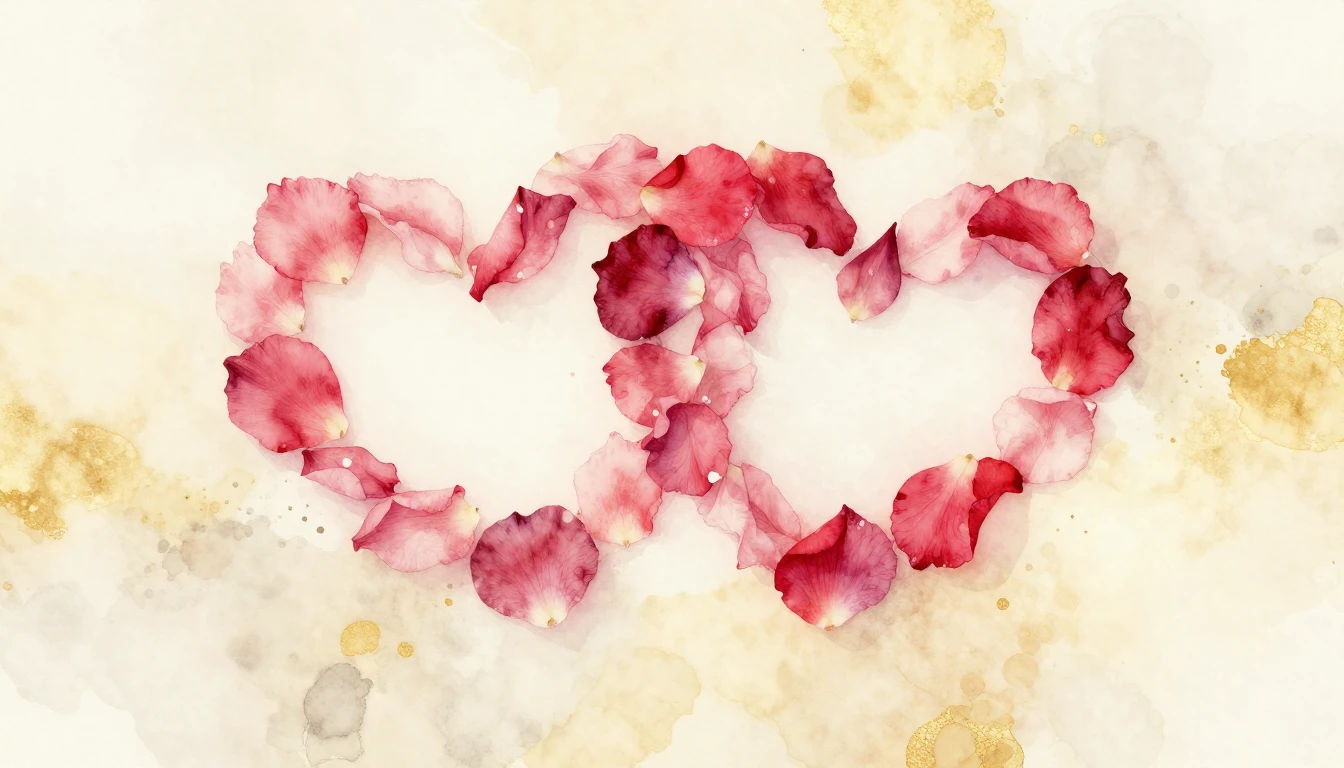 A delicate watercolor painting of two intertwined hearts mad...