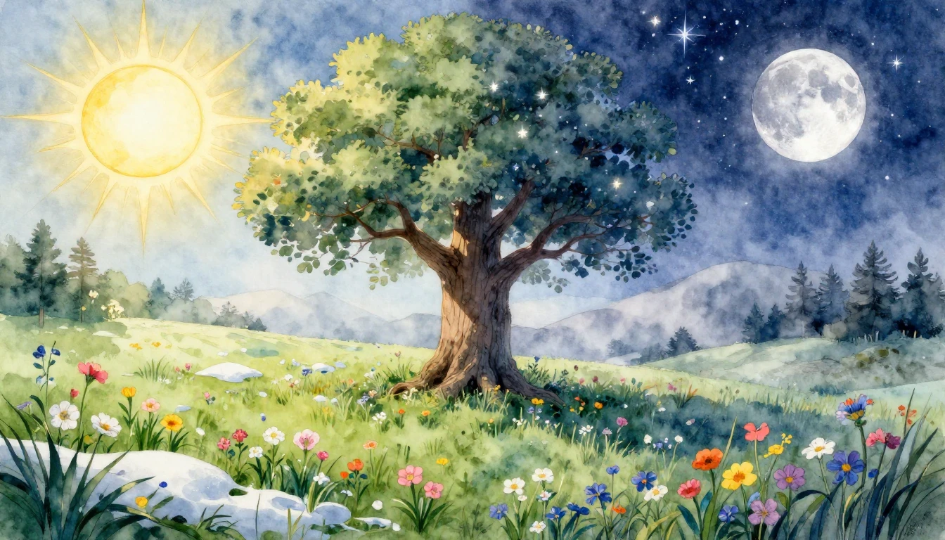 An artistic watercolor illustration representing the Spring ...