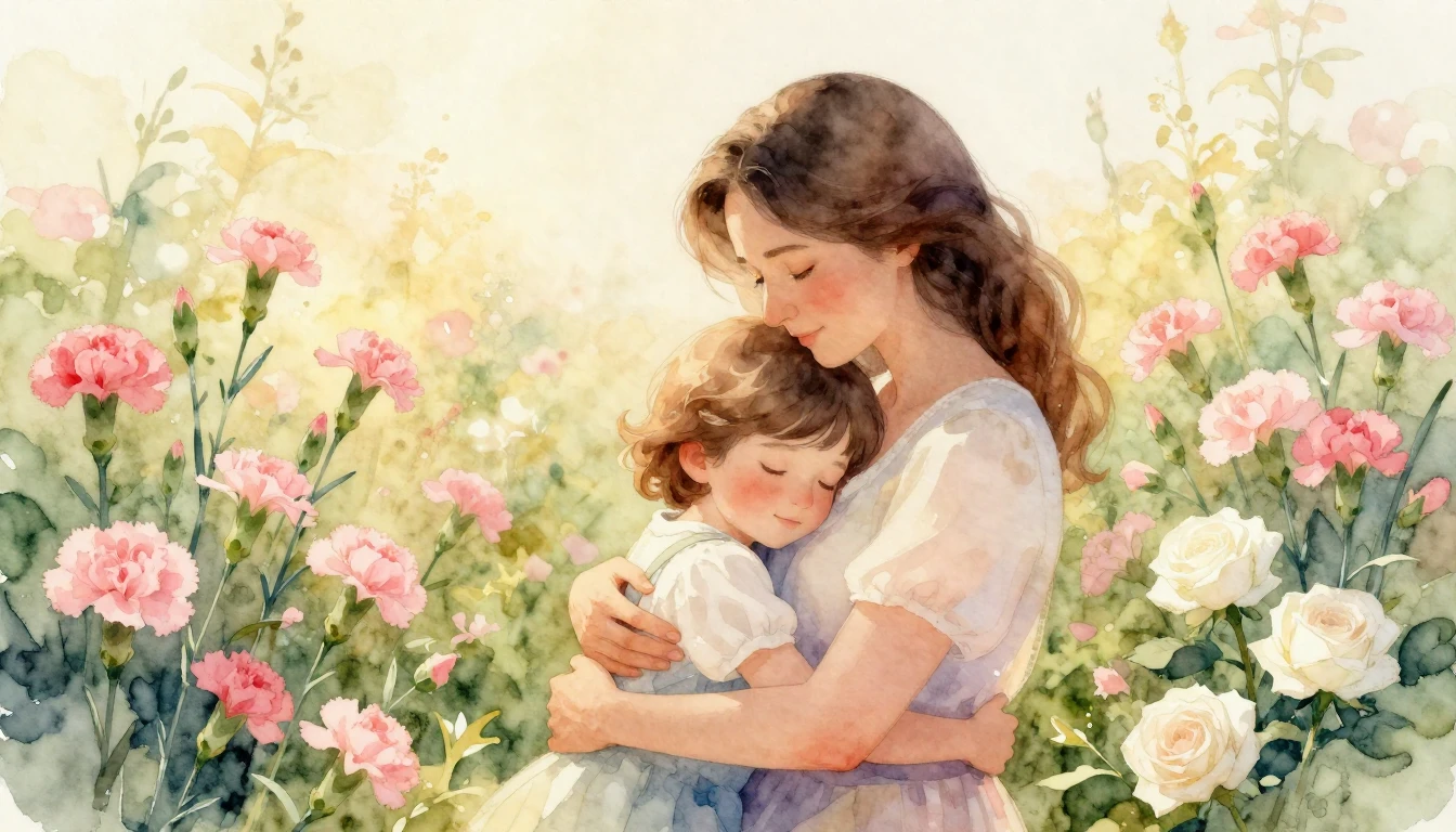 A heartwarming and gentle watercolor painting illustration s...