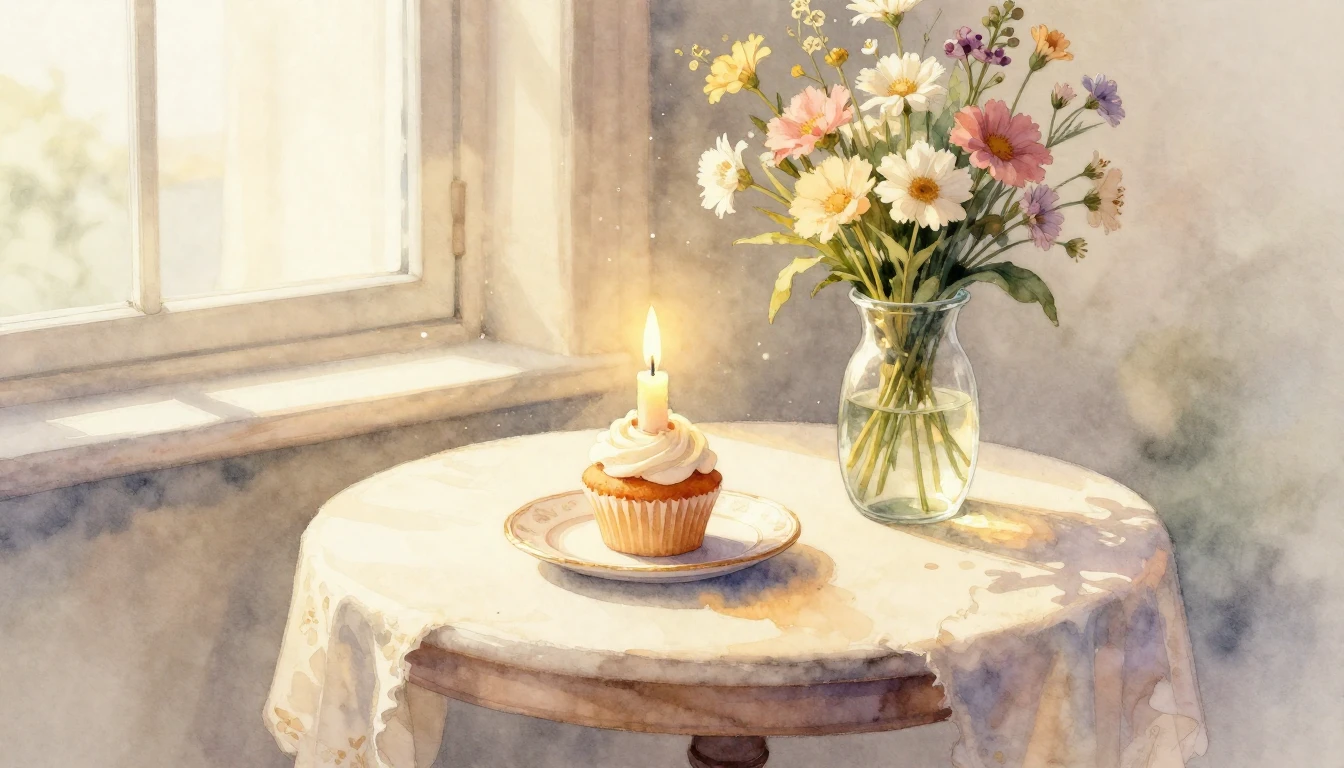 A beautiful watercolor painting of a small, elegantly decora...