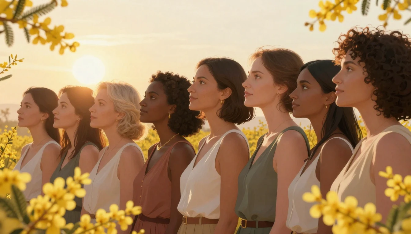 A beautiful, empowering illustration of a diverse group of w...