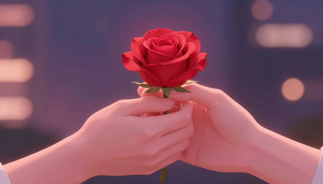 A romantic and dreamy illustration of two intertwined hands ...