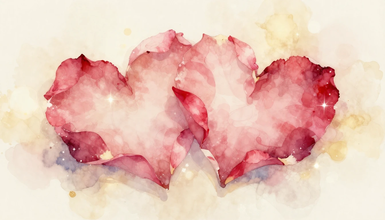 A delicate and ethereal watercolor painting depicting two in...