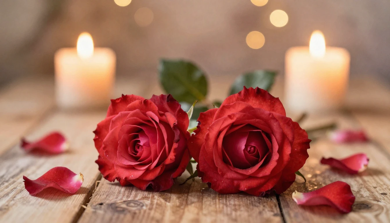 A soft and ethereal watercolor painting of two delicate red ...