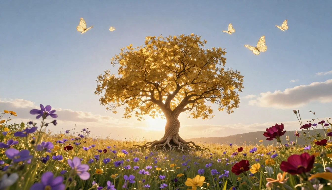 A breathtaking scene representing growth and empowerment. A ...