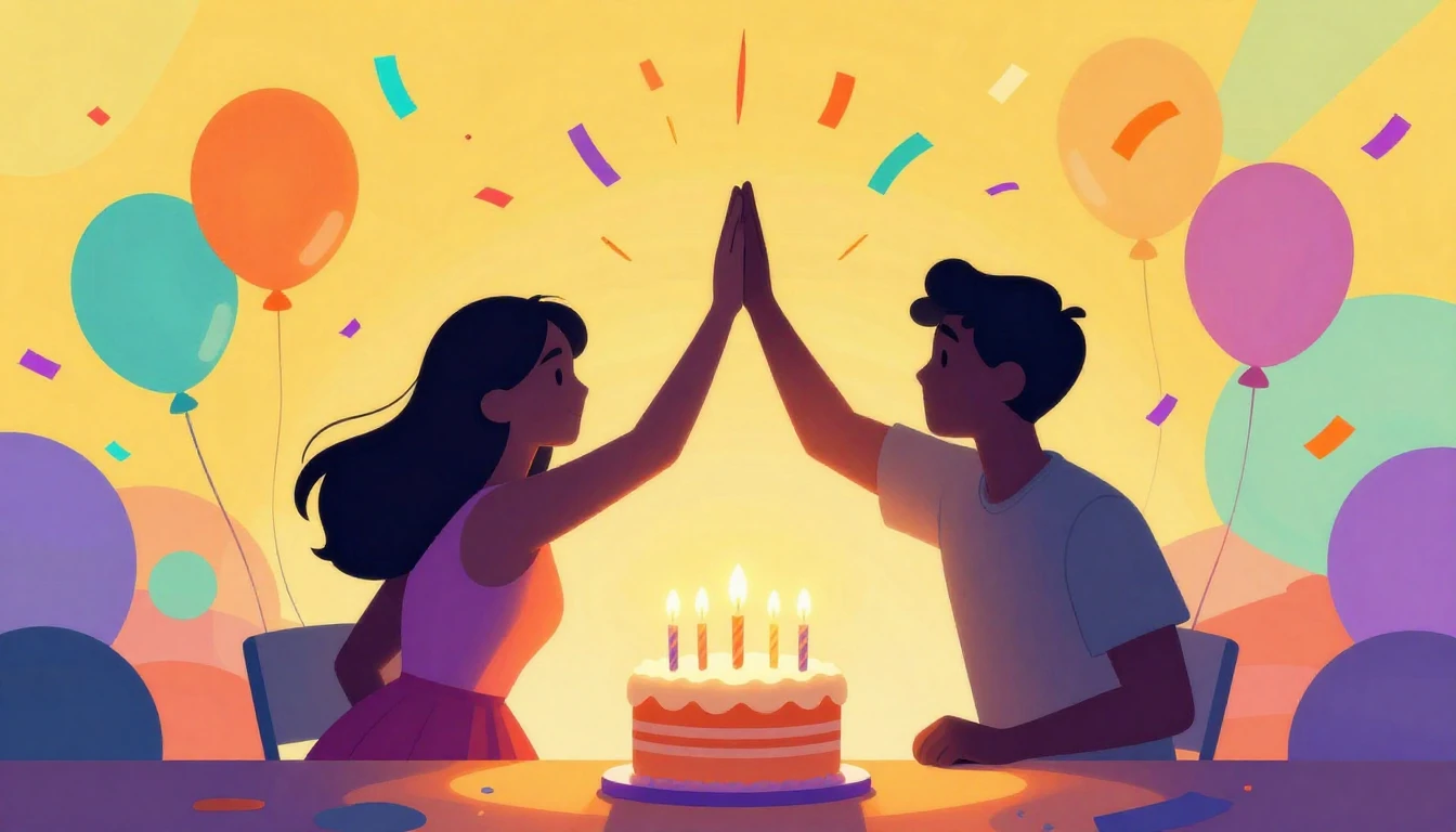 A vibrant and colorful illustration symbolizing friendship a...