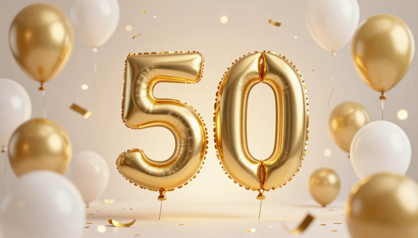 A festive and elegant birthday celebration concept art. A la...