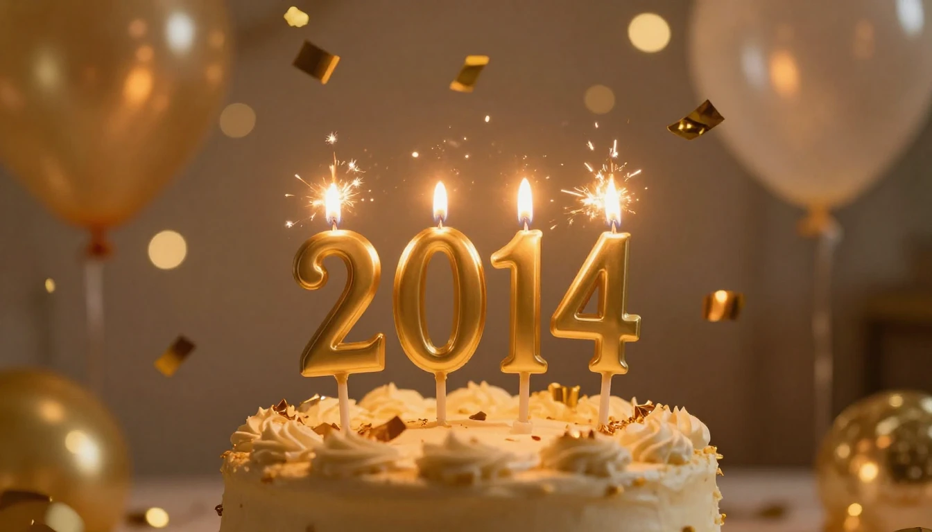 A festive and elegant birthday celebration scene. Close-up o...