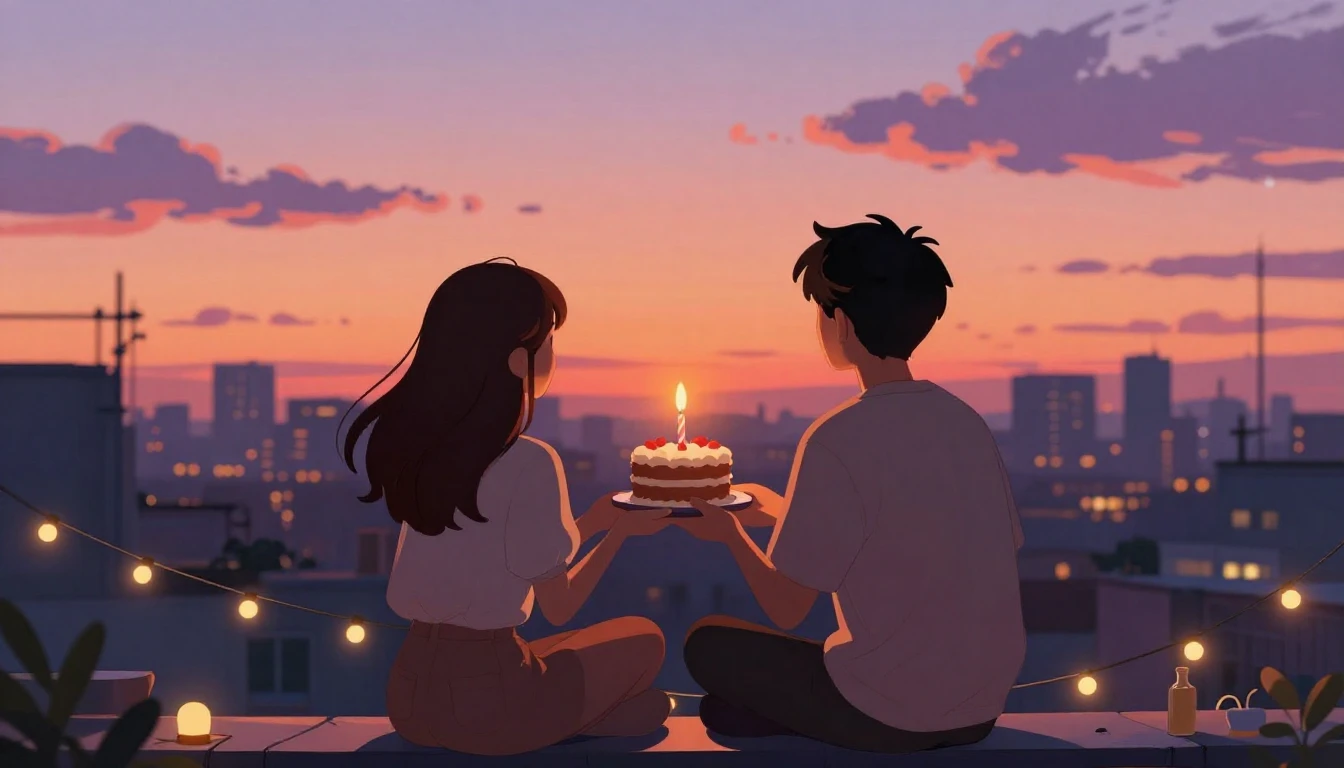 A heartwarming illustration of two best friends sitting on a...