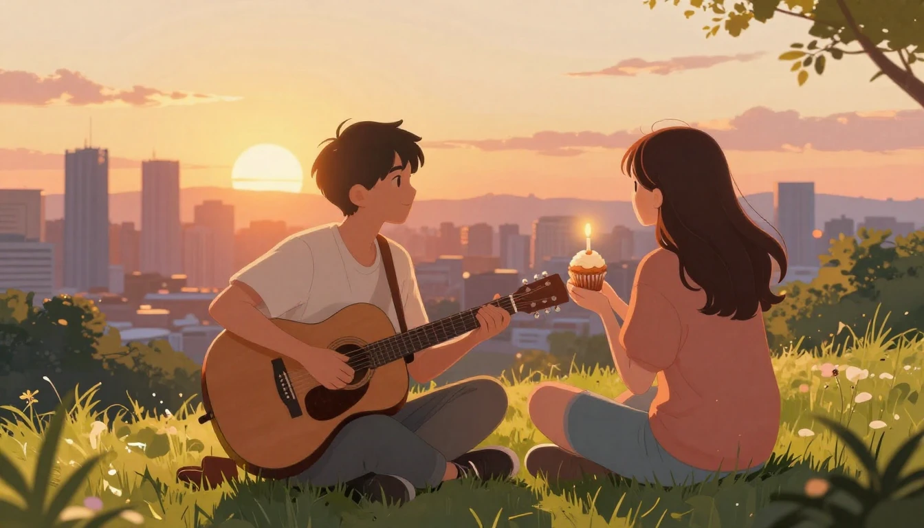 A warm and nostalgic illustration of two friends sitting on ...