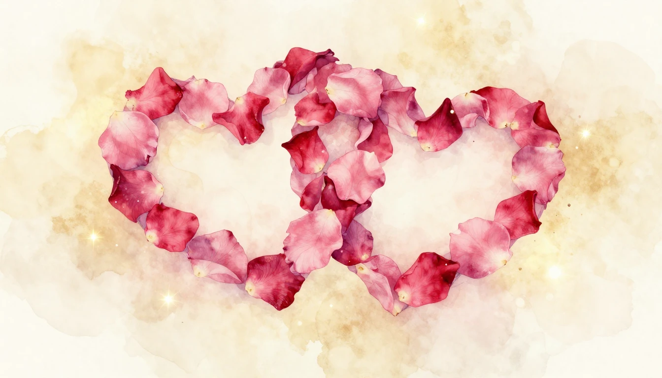 A beautiful and delicate watercolor painting of two intertwi...