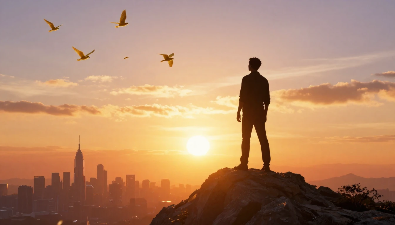 A conceptual illustration representing a new beginning and c...