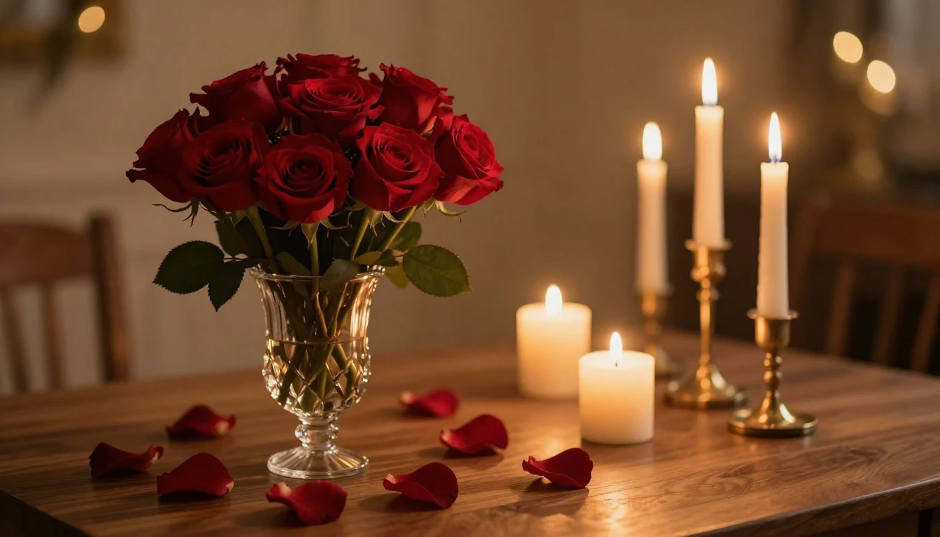 A luxurious and intimate setting for a romantic evening. A w...