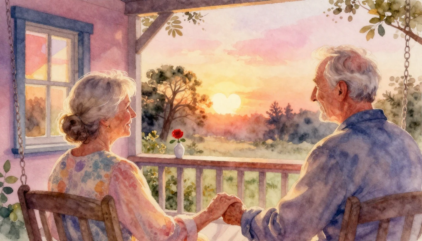 A romantic and soft watercolor painting depicting a close-up...