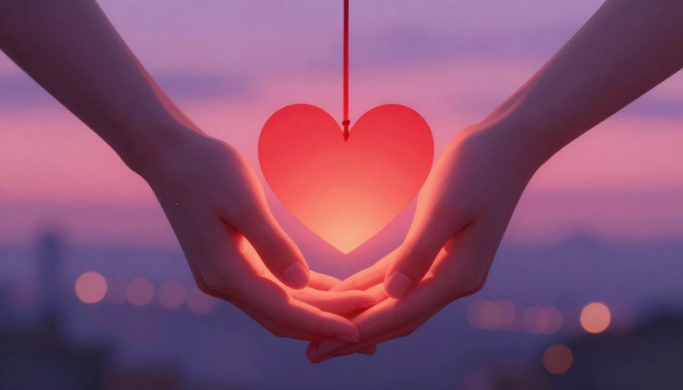 A romantic and dreamy digital art illustration of two intert...