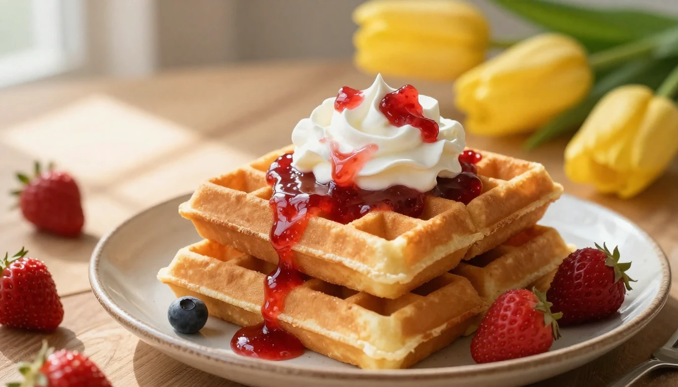 A warm and inviting close-up composition of a stack of golde...